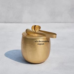 Conteneur à glace en aluminium de style vintage, éco-responsable, fait main, avec pince assortie, taille personnalisée pour les mariages, les fêtes, les hôtels, les bars à domicile - Product Image 3