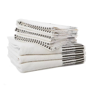 Grey Terry Cloth <b>Bath</b> <b>Towel</b> <b>Set</b> With Embossed Pattern Design - Product Image 2