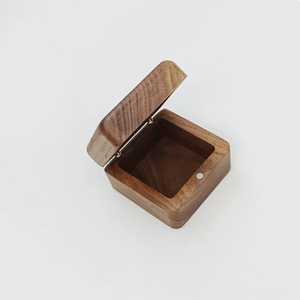 Solid Wood Jewelry Box Gold Latch Closure Rectangular Keepsake <b>Storage</b> <b>Chest</b> Plain Dark Wood Organizer Container Gift Case - Product Image 2