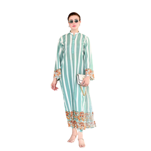 Traje Estampado con Costuras para Mujer, Cómodo Conjunto Pakistaní de Algodón - Product Image 5