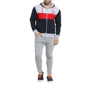 Sudadera con capucha para hombre, de invierno, informal, de alta calidad, con cremallera y paneles personalizados, de tela transpirable de poliéster/algodón, con estampado personalizado, al por mayor - Product Image 5