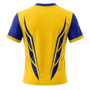 เสื้อรักบี้สีเหลืองสีน้ำเงินสำหรับผู้ชายชุดทีมกีฬามืออาชีพเสื้อกีฬาแขนสั้นน้ำหนักเบาระบายอากาศได้ดีแมตช์ ทีอาร์ - Product Image 2