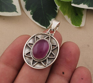 Natural Lavender <b>Jade</b> Pendant Vintage Bezel Setting Unisex 925 Sterling Silver Luxury Gemstone <b>Jewelry</b> Wholesale - Product Image 5