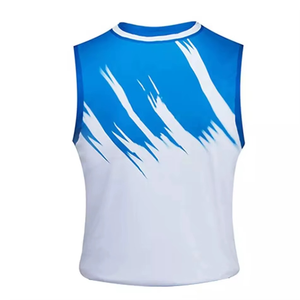 Men Basketball Jersey Set Blue White Geometric Animal Print Sleeveless Moisture Wicking <b>Athletic</b> Fit Front Logo Uniforms - Product Image 5