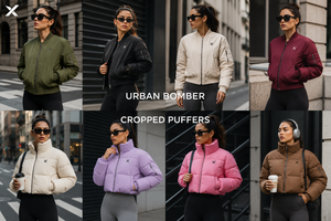 X Sports City Women's Urban Bomber & <b>Cropped</b> <b>Puffers</b> Winter Quilted <b>Puffer</b> <b>Jacket</b> Full Sleeve Zipper Closure Multi Design Colors - Product Image 4