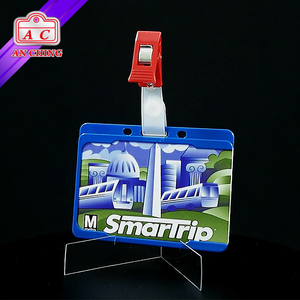 Economy Assorted Color Horizontal Open Face ABS <b>ID</b> Badge <b>Holder</b> Card Sleeve - Product Image 4