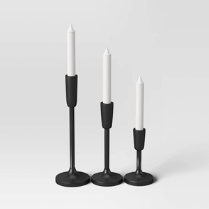 Ensemble de 3 bougeoirs contemporains en métal durable pour bougies de palmiers, décoration d'intérieur - Product Image 1