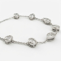 Magnifique bracelet tennis en or blanc 14 carats avec diamants de laboratoire ovales et ronds de 6,23 carats pour femme - Cadeau pour les occasions festives