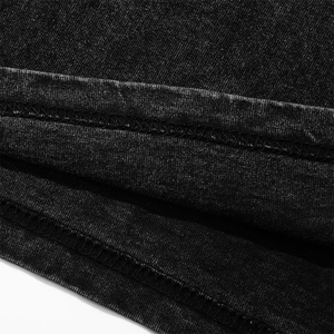 Hot Selling Oversized T Shirt Men <b>Acid</b> Washed Distressed 310GSM Heavyweight 100% Cotton <b>Drop</b> Shoulder Thick Collar DTG Custom - Product Image 3