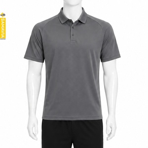 SAMAVIA Polo à manches courtes gris uni pour homme, tricoté, séchage rapide, décontracté, uniforme de golf, fabricant OEM ODM en gros - Product Image 1