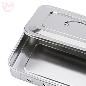 Stainless Steel Surgical Instrument Tray With Lid Manual Medical Dental <b>Tool</b> Organizer Sterilized <b>Metal</b> <b>Box</b> - Product Image 3