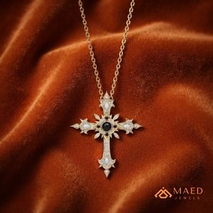 Gold Plated Moissanite Cross Pendant Charm Iced Out Hip Hop Necklace 925 Sterling Silver Micro Insert Luxury Jewelry <b>Gift</b> - Product Image 2