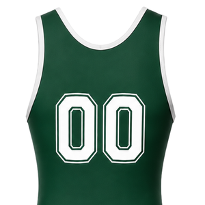 <b>Men</b> Dark Green White Sublimated <b>Wrestling</b> <b>Singlet</b> Digital Print Polyester <b>Wrestling</b> Suit Athletic Performance Sports Clothing - Product Image 5