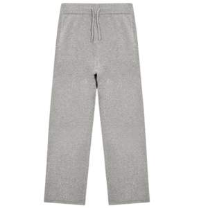 Pantalones de Punto Bouclé Gris Jaspeado, Casuales, con Cintura Elástica, Textura Suave, Corte Relajado, Cómodos, Unisex - Product Image 1