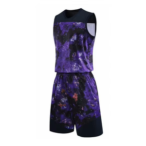 Uniforme de Baloncesto Sublimado de la Mejor Calidad, Conjunto sin Mangas de Poliéster Transpirable, Uniforme de Baloncesto Reversible para Hombre - Product Image 1
