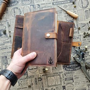 Étui de luxe en cuir véritable pour carnet, couverture de journal rechargeable, support d'écriture, organisateur de bureau NBC-0054 - Product Image 1