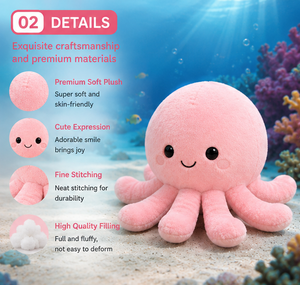Peluche de Pulpo, Adorable Peluche de Mar, Kawaii, Suave y Acogedor, Regalo para Niños, Decoración para Cuarto de Bebé - Product Image 3