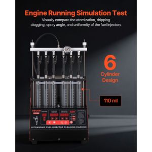 Tester per Iniettori Common Rail Regolabile 12V/70V/120V con 9 Modalità di Test, Macchina di Pulizia a Ultrasuoni 28kHz per Iniettori a 6 Cilindri - Product Image 4