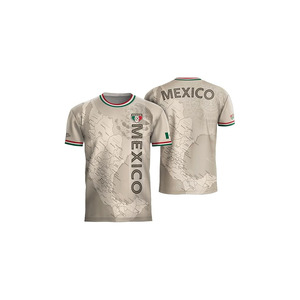 Mexico Soccer Jersey Men's Black Green Sublimated Crew Neck Short Sleeve Breathable Polyester Adult All Seasons Apparel - Product Image 4