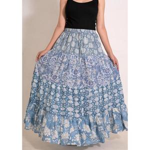 Boho Cotton Patchwork Tiered Maxi <b>Skirt</b>, Handmade Indian Festival <b>Skirt</b>, Casual <b>Summer</b> Wear - Product Image 6