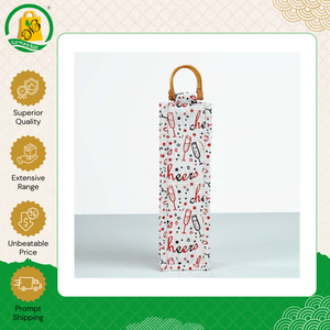 Exportador Indio Vende Bolsas de Yute de Alta Calidad con Bonito Estampado y Asa de Mimbre para Regalos Corporativos y Regalos de Navidad - Product Image 3