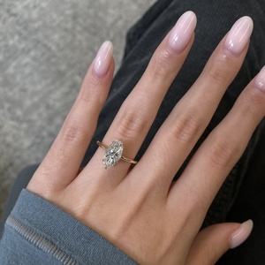 Vintage 1.74 CT Marquise Lab Diamond <b>Ring</b> Set 14K Solid Gold High Carat Marquise Solitaire Engagement <b>Ring</b> - Product Image 3