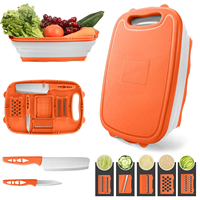 Planche à découper multifonctionnelle pliable 9-en-1, accessoires de cuisine, pour hacher les légumes et pommes de terre