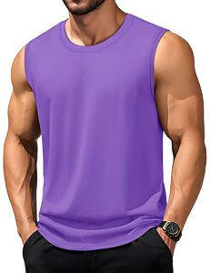Débardeur de sport décontracté pour homme, coupe athlétique, en coton uni, sans manches, idéal pour la gym, la course et l'été - Product Image 1