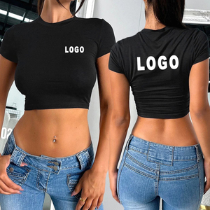 Crop top pour femme, imprimé lettres, style streetwear décontracté d'été, tendance - Product Image 6