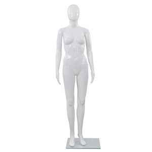 Manichino Femminile Bianco Lucido a Corpo Intero con Base in Vetro, 68,9 Pollici - Product Image 2