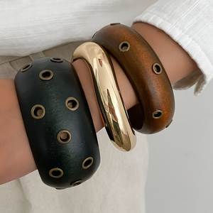Premium Solid Wooden Bangles Polish Finished Daily Wear Festival Party Vintage <b>Boho</b> Eco Friendly Christian Fashion Jewelry Cuff - Product Image 1