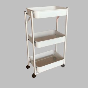 Carrito Metálico Plegable de Cuatro Ruedas y 3 Niveles - Product Image 1