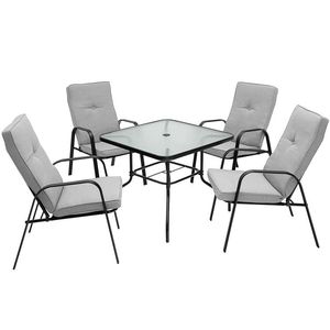 Ensemble de 4 chaises de salle à manger pour patio avec coussins à dossier haut et design empilable - Product Image 2