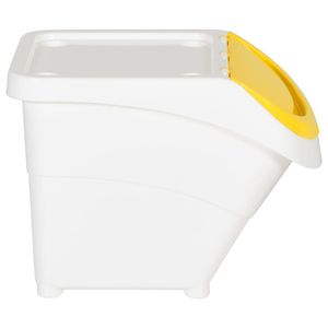 Poubelles empilables en PP blanc avec couvercles, ensemble de 3 pièces, 20,6 gallons chacune - Product Image 4