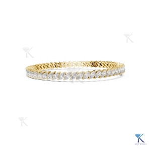 5.00 X 2.50 mm Marquise Cut Lab Grown Diamond Filled Tennis Bracelet 14K <b>Solid</b> <b>Gold</b> Unisex Luxury Bridal Jewelry - Product Image 4