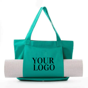 Extra wide yoga gear <b>bag</b> made of 100% cotton with custom print for <b>storage</b>, marketing & travel - Product Image 1