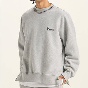 En stock, envío inmediato: Sudadera con capucha de felpa gruesa, con cremallera, corte regular, dobladillo dividido y hombros caídos, estilo streetwear, personalizable, lisa, para otoño. Venta al por mayor. - Product Image 1