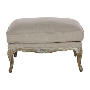Soggiorno accento Ottoman struttura in legno grigio resistente alle intemperie rivestimento tessuto tessuto imbottito schiuma cuscino del sedile - Product Image 2
