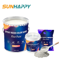 Revêtement de sol en résine de peinture de sable époxy couleur auto-nivelante Peinture de sol de sable colorée époxy décorative