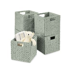 Hot Sale <b>Blue</b> Trend Natural Water Hyacinth <b>Storage</b> Baskets, Decorative Home Organizer Set of 3 Handicraft Vietnam - Product Image 4