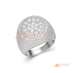 <b>Mens</b> <b>Silver</b> Tone Moissanite Cluster <b>Ring</b> Luxury Round Cut Diamond Look Statement <b>Ring</b> for <b>Men</b> - Product Image 5