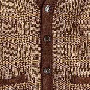 Suéter Unisex con Cuello en V, Cárdigan Holgado de Algodón y Lana, Precio al por Mayor, Transpirable, Manga Larga, Ropa de Invierno - Product Image 4