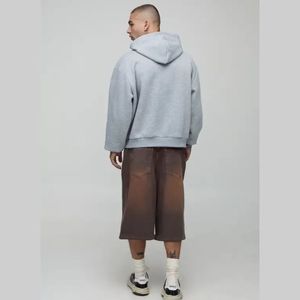 Vente en gros de sweats à capuche vierges et personnalisables pour hommes, 350 g/m², coupe oversize à épaules tombantes, style pull-over - Product Image 2