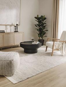 Alfombra Durrie Geométrica de Algodón Hecha a Mano, Tejido Plano Indio, Color Beige Natural y Azul, Moderna, para Sala de Estar o Dormitorio - Product Image 5