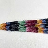 Commande en gros de perles de pierres précieuses naturelles multicolores facettées de 4 mm en forme de rondelle, prix de gros, designs de bijoux perlés uniques