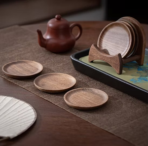 Sous-verres en bois élégants de forme hexagonale avec support, sous-verres en bois pour boissons, fabrication au prix le plus bas - Product Image 3
