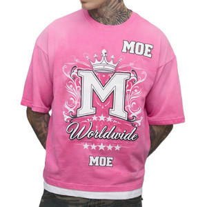 Camiseta de Hombre con Estampado Gráfico Personalizado, Degradado Rosa, Estilo Urbano, Algodón, Producción en Masa OEM de Fábrica - Product Image 1