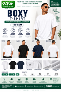 T-shirt Homme Coupe Boxy 100% Coton Tricoté 240 Grammes Oversize Décontracté Couleur Unie Manches Courtes Respirant Teint Uni Devant - Product Image 2