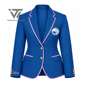 Wholesale Greek Jack And Jill Of America Clothing Women's Trimmed Single Breasted Blazer Jacket Embroidered Formal Business <b>Coat</b> - Product Image 1