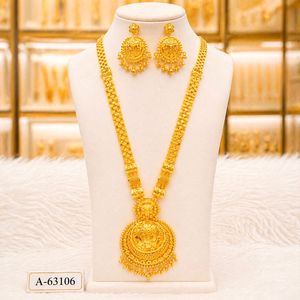 MOLL JEWELLERS Conjunto de Collar de Boda de Diseño Exclusivo Chapado en Oro de 24K con Zirconia, Joyería Nupcial India Certificada por Terceros A-63106 - Product Image 1